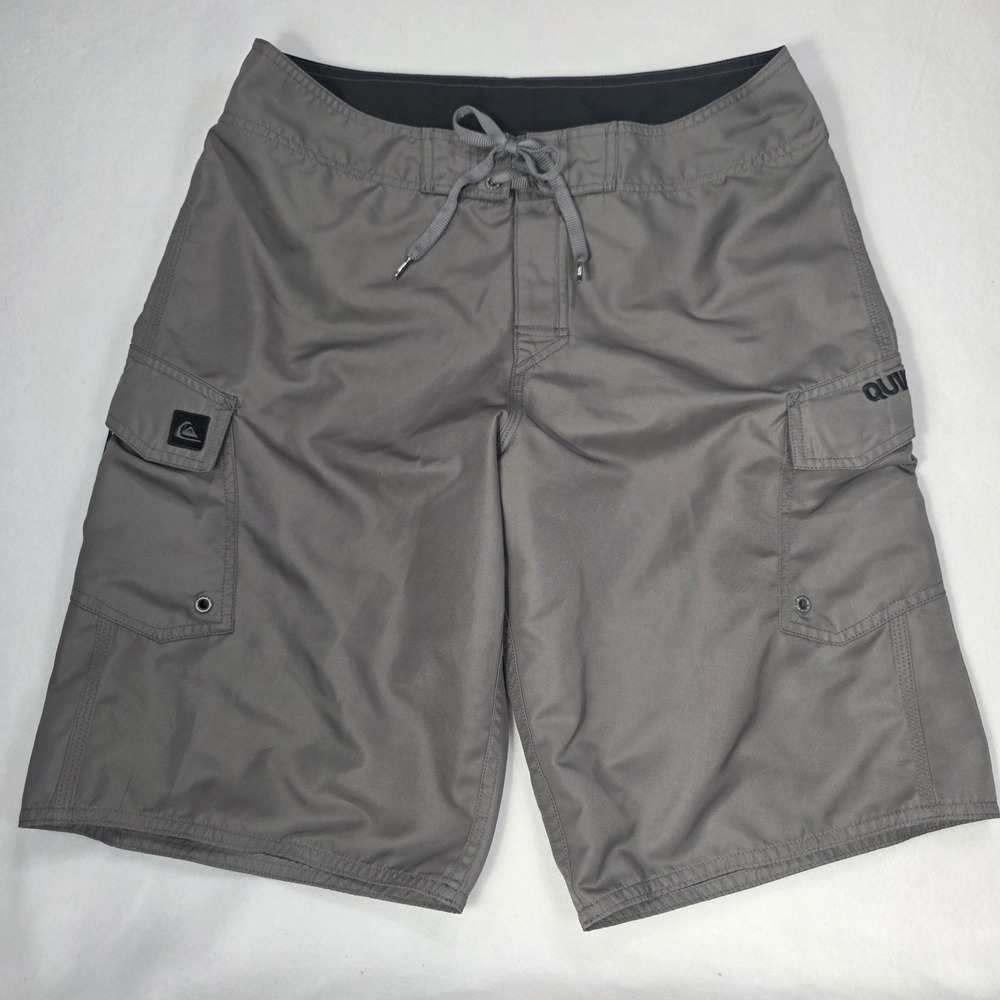 Quicksilver Men's Manic Board Shorts Swim Trunks with Pockets in Gray Size 32
